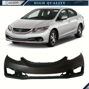 Factory-matched rear bumper for honda civic with integrated reflectors and exhaust trim