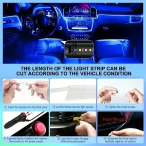 Multicolor LED car interior light kit with remote control for custom colors
