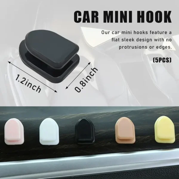 Multipurpose car dashboard mini hooks - Holds masks, keys & Small bags while driving