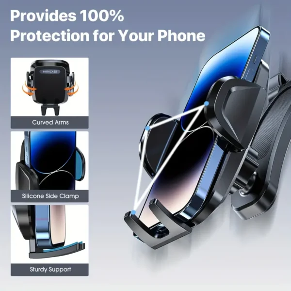 Universal Dashboard Car Phone Holder – Rotatable, Retractable Mount - Image 4