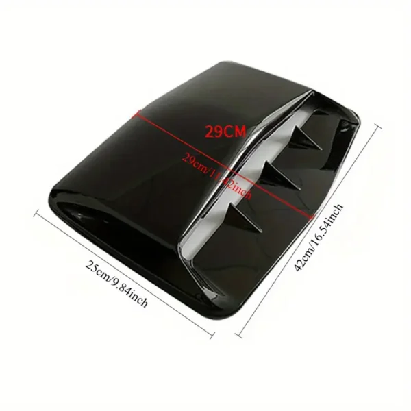 Universal carbon fiber car decorative hood scoop vent cover stickers, air flow intake bonnet styling for enhanced vehicle appearance and performance.