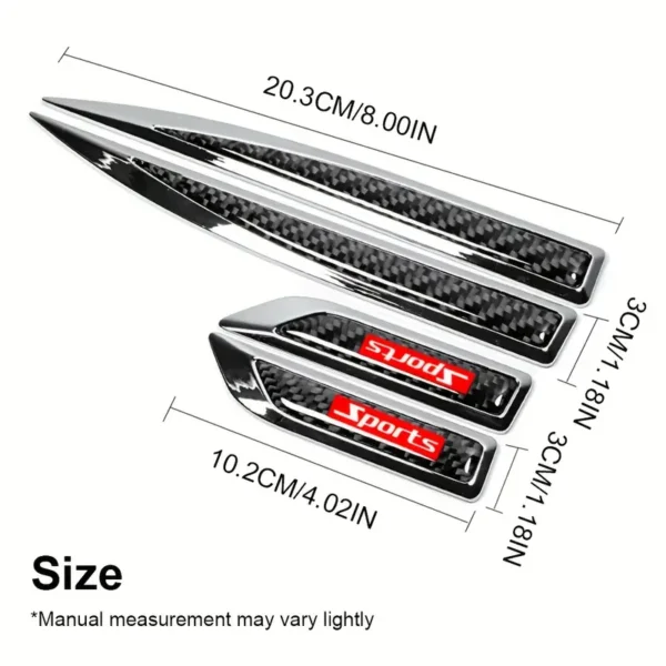 Car Carbon Fiber Side Air Outlet Sticker – Metal Leaf Plate Modification - Image 4