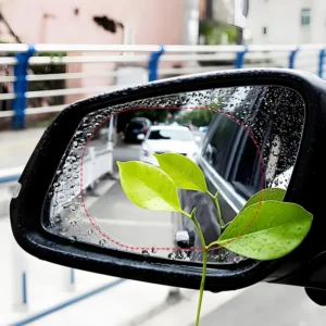 2 or 4 pairs of car mirror rainproof film with hydrophobic anti-fog coating, oval shape for flat mirror surfaces, provides clear visibility in heavy rain and enhances driving safety.