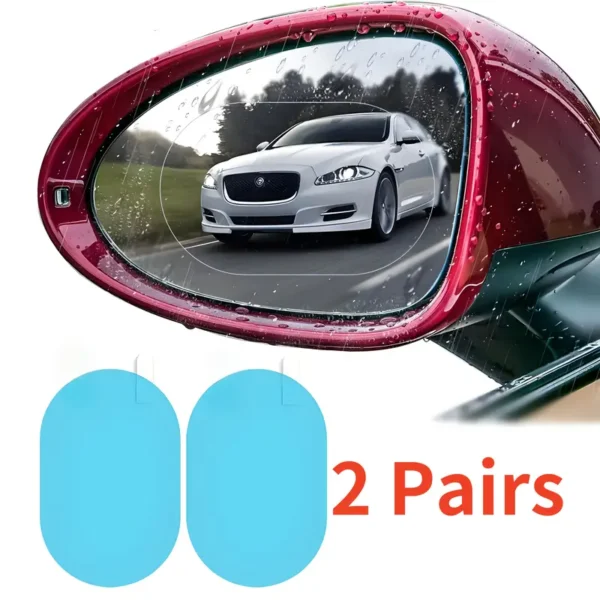 2/4 Pairs Car Mirror Rainproof Film – Anti-Fog Hydrophobic Coating for Clear - Image 3