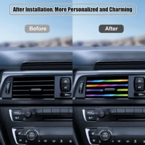 Set of 50 universal car air vent decoration strips in shiny, flexible, waterproof design, ideal for interior car styling