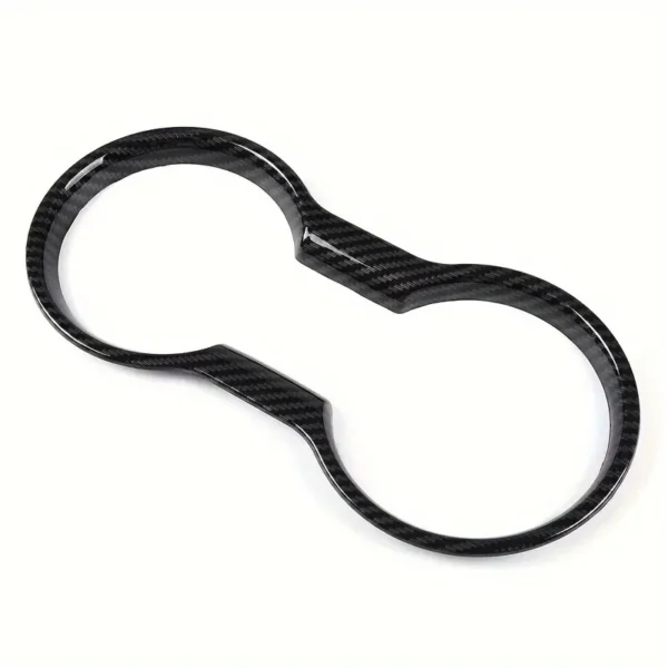 Premium black ABS cup holder cover for Ford Mustang 2015–2022, stylish interior car accessory with easy DIY installation and durable finish