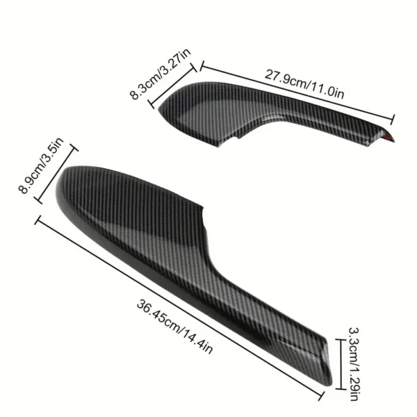 Self-Adhesive Carbon Fiber Armrest Cover for Honda Civic 2016–2020 - Image 2