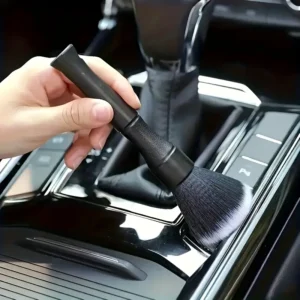 Set of 4 soft bristle car interior detail brushes for cleaning dust from dashboards, vents, and other surfaces, ideal for precise car interior detailing and maintenance.
