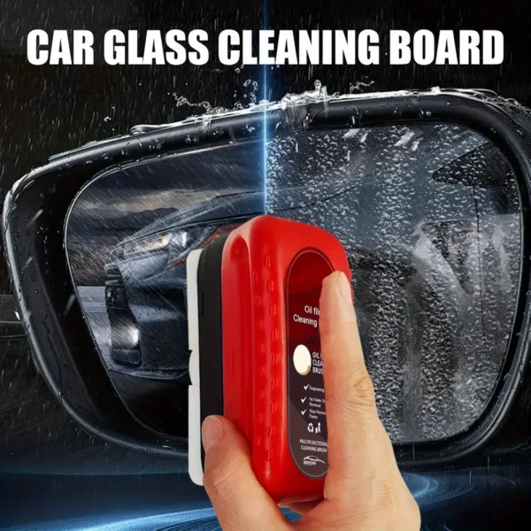2pcs Automotive Glass Oil Film Cleaner with Strong Cleaning Brush for Front Windshield and Side Windows – Rain and Fog Proof, Long-Lasting Oil Film Removal Solution for Clear Driving Visibility