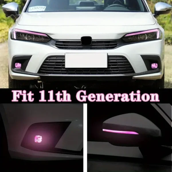 3 Pairs Headlight Fog Light Tint Film for Honda Civic 11th Gen - Image 4