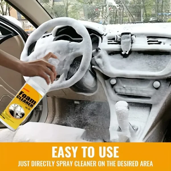4-Pack Foam Cleaner for Car and Home – Upholstery Stain Remover and Interior Cleaner for Plastic Panels, Seats, Steering Wheels – 13.53oz Wash-Free Foam Solution Bottle