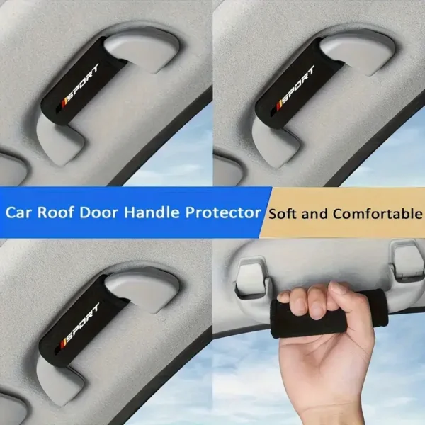 4pcs plush car roof door handle protective covers and car glove set for added comfort and protection