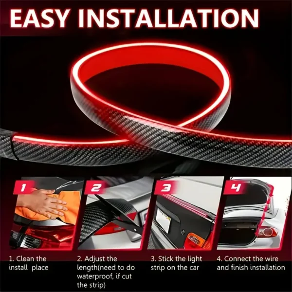 Car Spoiler LED Light Strip - Rear Roof Wing Splitter - Image 2