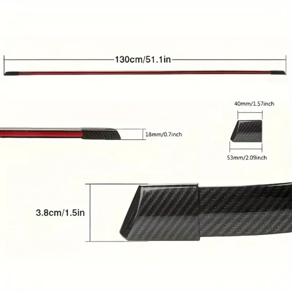 Car Spoiler LED Light Strip - Rear Roof Wing Splitter - Image 4