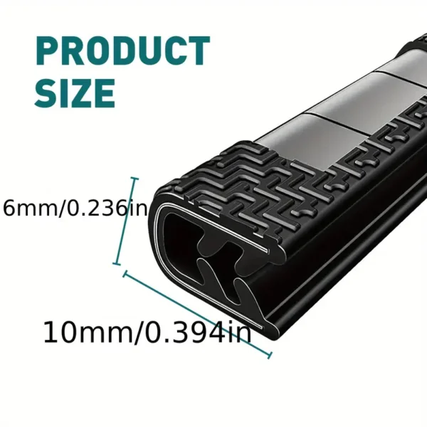 20 Feet car rubber seal trim molding for door edge protection, weatherproof and scratch-resistant with textured design, noise and dust isolation, easy installation, suitable for all vehicle models