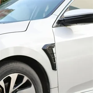 2PCS car side wing protector and decorative stickers with matte finish, made of durable TPU material, universal fit for all vehicles, adds protection and sporty styling.