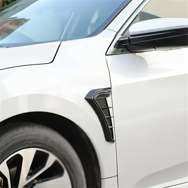 2PCS car side wing protector and decorative stickers with matte finish, made of durable TPU material, universal fit for all vehicles, adds protection and sporty styling.