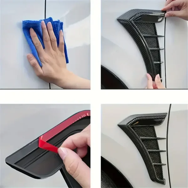 2PCS car side wing protector and decorative stickers with matte finish, made of durable TPU material, universal fit for all vehicles, adds protection and sporty styling.