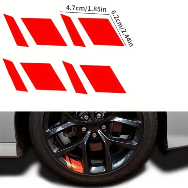 8PCS car wheel hub decoration stickers for tire rims, personalized and creative design, ideal for wheel hub modification and enhancing vehicle appearance.