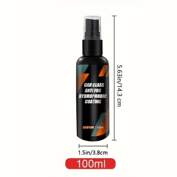 Auto water repellent spray for car glass and mirrors, hydrophobic anti-rain coating for windshields, includes polishing kit for clear visibility and long-lasting protection.