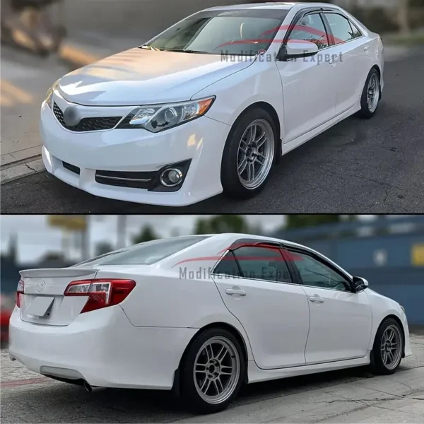 JDM Mugen Style Tape-On Window Visors for 2012–2017 Toyota Camry Sedan – 4pcs Set Wind Deflectors, Rain Guards, Sun Vent Shades for All-Weather Protection
